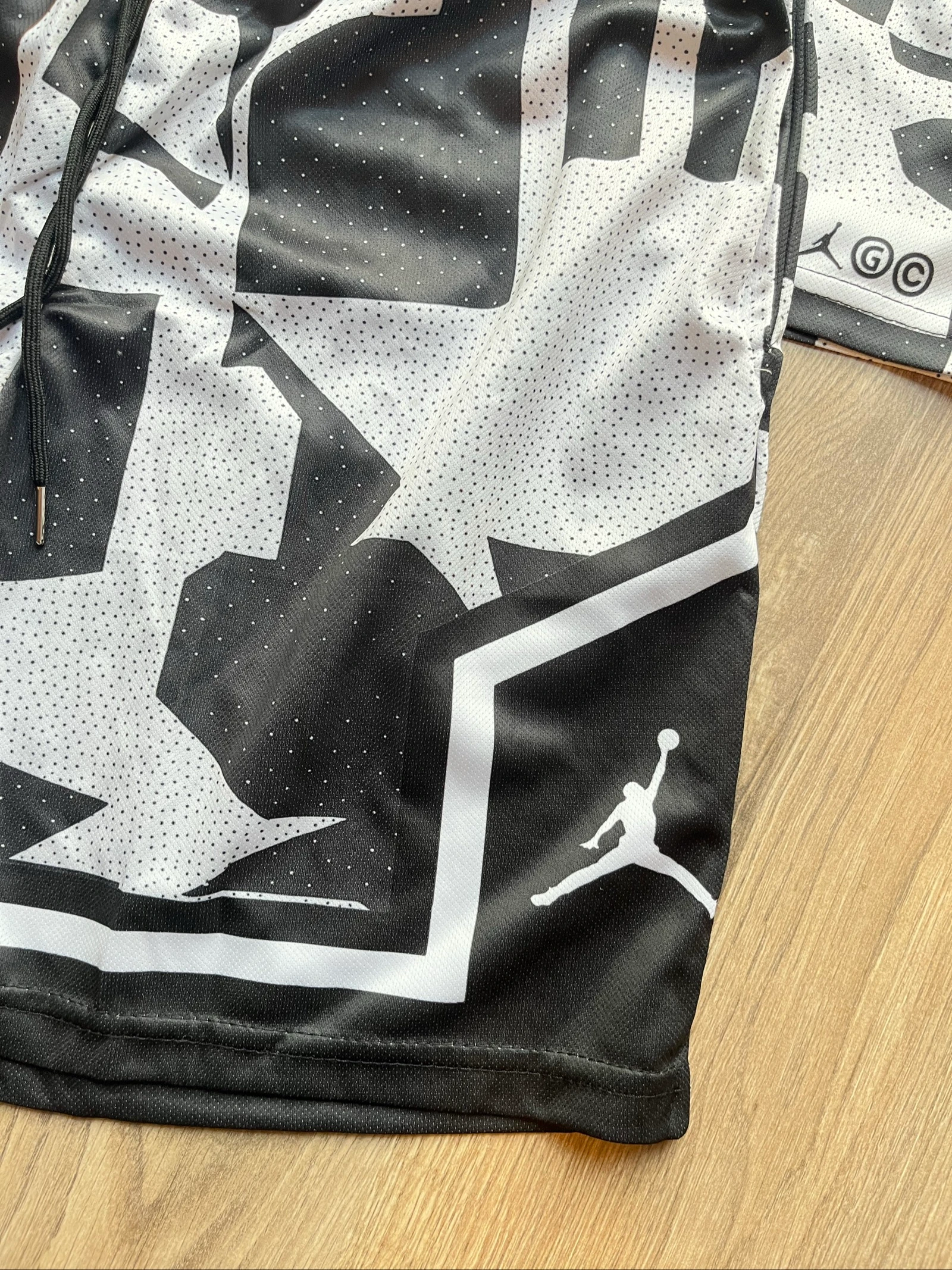 Jordan Basketball Set Black White Camo Replica Streetwear Jersey + Shorts Unisex – photo 4